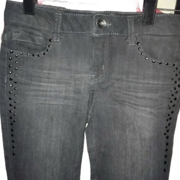🍭 LUCKY BRAND Y2K Zoe Skinny Jeans Gray Distressed Beaded GIRL’S 10 EUC 🎉HP🎉 - Picture 11 of 16